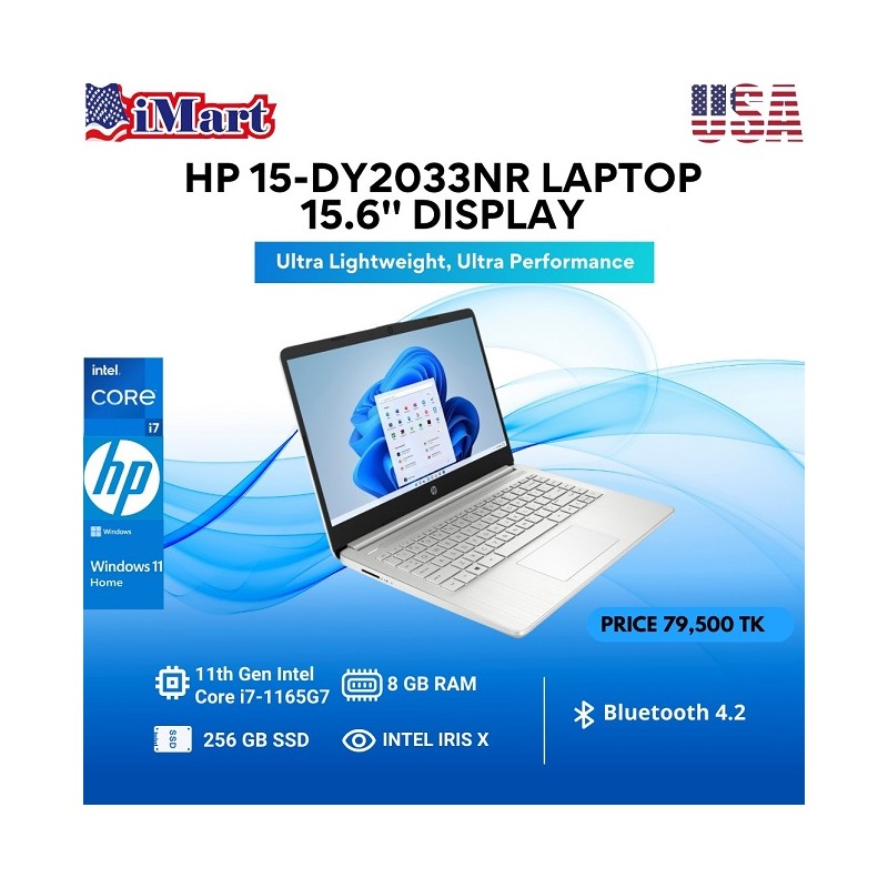 PC Portable HP 15-dw3043nk | i7-1165G7 | 8Go | 1To | Silver | 53A18EA