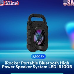 iRocker Portable Bluetooth High Power Speaker System LED IR100B