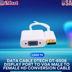 DATA CABLE DTECH DT-6506 DISPLAY PORT TO VGA MALE TO FEMALE HD CONVERSION CABLE