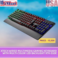 XTECH WIRED MULTIMEDIA GAMING KEYBOARD WITH MULTI-COLOR LED BACKLIGHT XTK-510E
