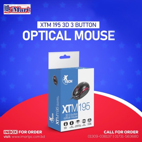 XTM195 3D 3-button Optical mouse (XTM-195)