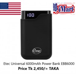 Etec Universal 6000mAh Power Bank EBB6000 - Black