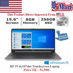 HP 15-dy1074nr Touchscreen Laptop, 10th Generation Intel Core i3-1005G1 Processor, 8GB Memory, 256GB SSD, Intel UHD Graphics