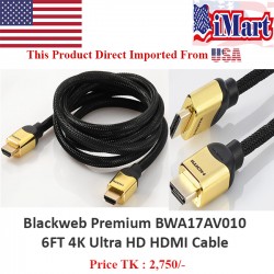 Blackweb Premium BWA17AV010 6FT 4K Ultra HD HDMI Cable