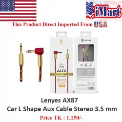 Lenyes AX87 Car L Shape Aux Cable Stereo 3.5