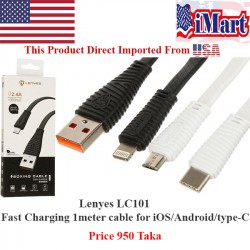 Lenyes LC101 fast charging 1meter cable for iOS/Android/type-C