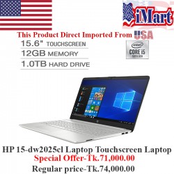 HP 15.6" Touchscreen Laptop 10 Gen Intel i5/12GB/1TB Model 15-dw2025cl