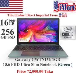 Gateway gwtn156-1gr Green 15.6 FHD Ultra Slim Notebook Intel Core i5-1035G1 16GB RAM 256GB SSD